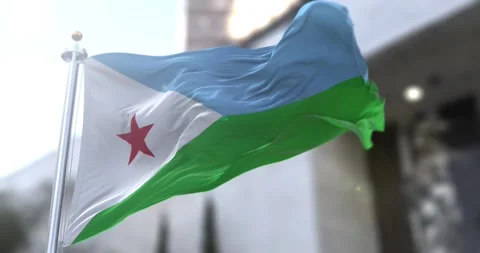 Djibouti-flag-waving-seamless-loop-4k-60fps Stock Footage 331860960