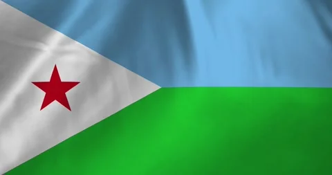 Djibouti flag waving with the wind background loop video animation Stockbeeldmateriaal 327171853