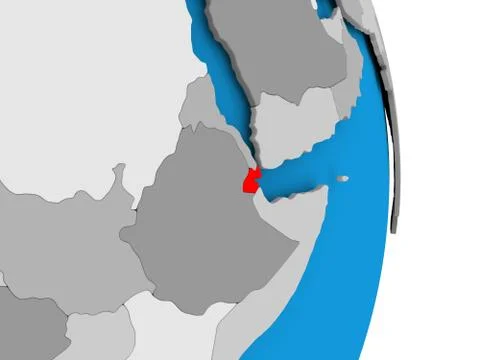 Djibouti on globe Illustrazione stock