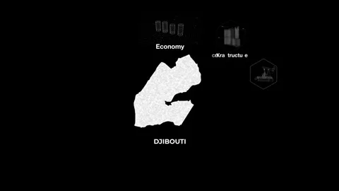 Djibouti Guinea technology map with animated charts Stock Footage 340995032