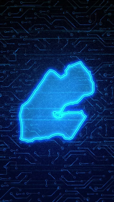 Djibouti Map Digital Technology Opener Stock Footage 336311327
