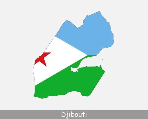 Djibouti Map Flag Stock Illustration