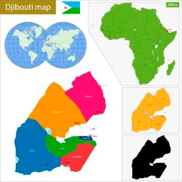Djibouti map Stock Illustration