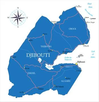 Djibouti map Stock Illustration