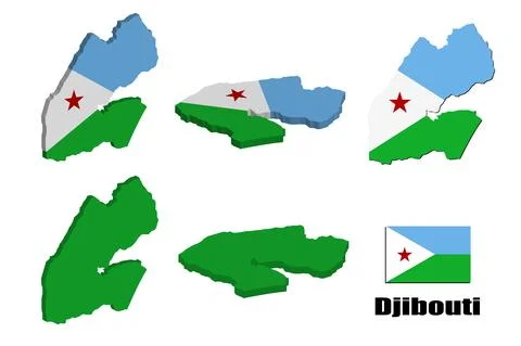 Djibouti map on white background. vector illustration. Stock Illustration