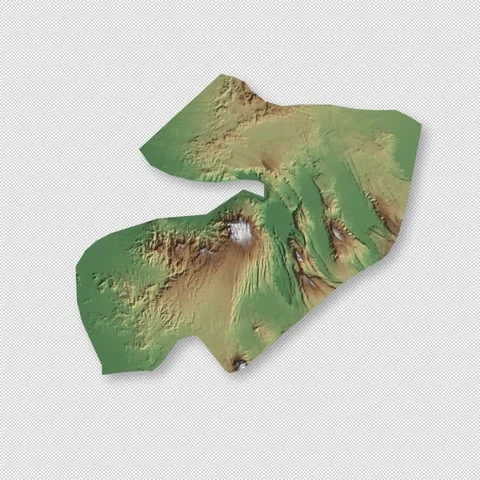 Djibouti Rotating 3D Relief Map Seamless Loop, Alpha Channel 4K 스톡 동영상 340720710