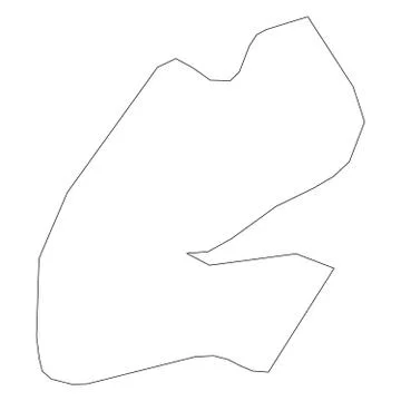 Djibouti - solid black outline border map of country area. Simple flat vector 스톡 일러스트