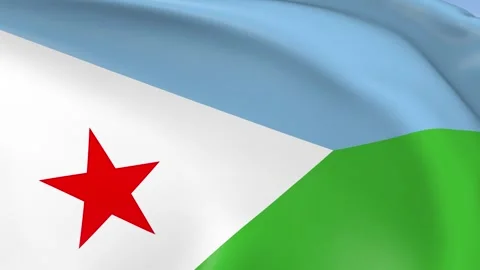 Djibouti Waving Flag Background Loop Stock Footage 317844472