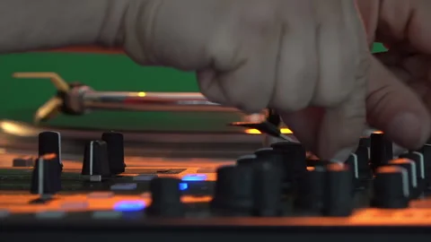 DJing Close-Ups with Chroma Key / Green Screen Background Stock Footage 327230530