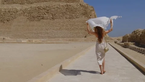 Djoser pyramid also called as Step Pyramid. Archaeological remain. Stock Footage 242608711