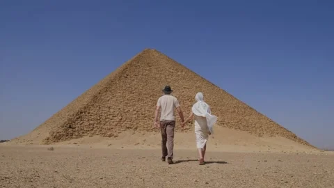 Djoser pyramid also called as Step Pyramid. Archaeological remain. Stock Footage 243754952