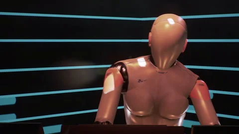 Djs Man Robot Pushing Knobs and dancing In A Night Club At A Party 10 스톡 동영상 167767878