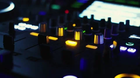 DJ's mixer controller Stock Footage 182997636