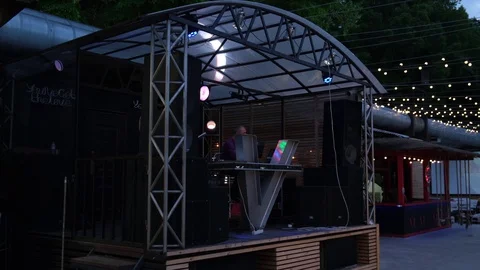 DJs at a night party Stock Footage 111051223