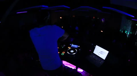 DJ's party operating sound mixer Stock Footage 40429244