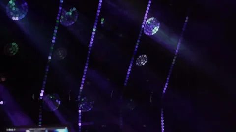 DJ's workplace on the background of an abstract disco. Stock Footage 255896204