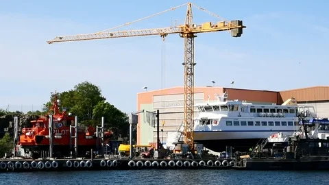 Djupvik shipyard Stock Footage 90988211