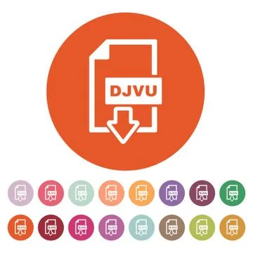 The DJVU icon. File format symbol. Flat Stock Illustration