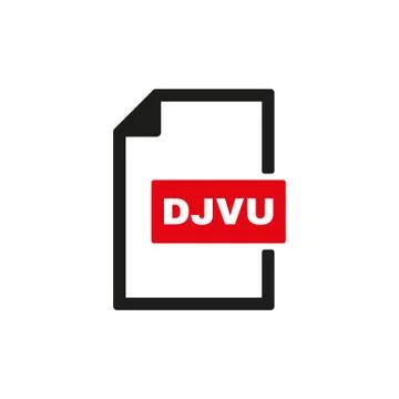The DJVU icon. File format symbol. Flat Illustrazione stock