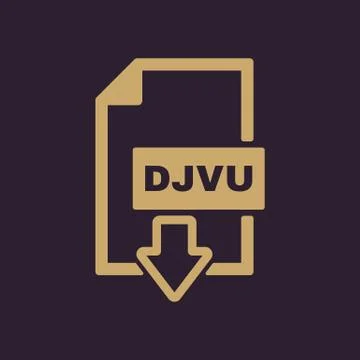 The DJVU icon. File format symbol. Flat Stock Illustration