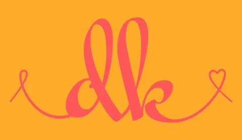 DK initial wedding monogram calligraphy vector illustration. Hand drawn let.. Illustrazione stock