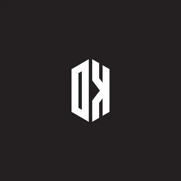 DK Logo monogram with hexagon shape style design template Stock Illustration