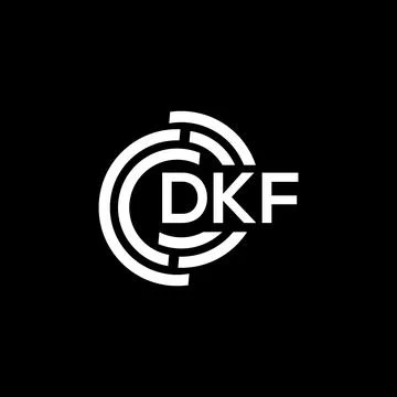 DKF letter logo design on black background. DKF creative initials letter logo Illustrazione stock