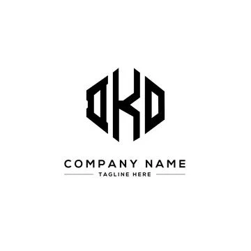 DKO letter logo design with polygon shape. DKO polygon and cube shape logo .. Stock Illustration