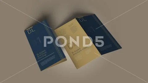 DL Bi Fold Brochure Mockup PSD Template