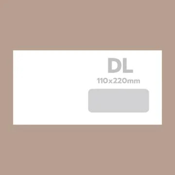 Dl envelope mockup, realistic style Stock Illustration