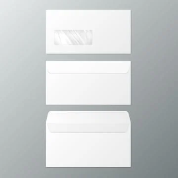 DL Envelopes. Front And Back View. Open And Close Stock Illustration