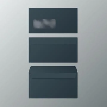 DL Envelopes. Front And Back View. Open And Close Stock Illustration