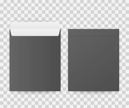 DL Envelopes mockup front and back view. Vector illustration. Ilustração Stock
