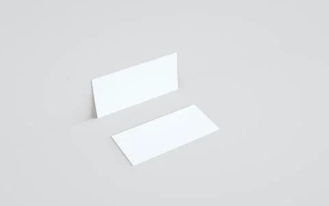 DL Flyer / Invitation Mock-Up - Two Flyers Against Wall Background. 3D Illust Stock Illustration
