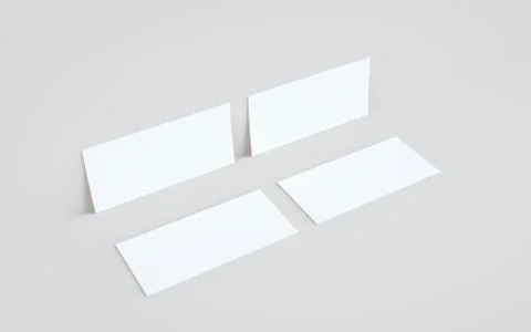 DL Flyer / Invitation Mock-Up - Two Flyers Against Wall Background. 3D Illust Stock Illustration