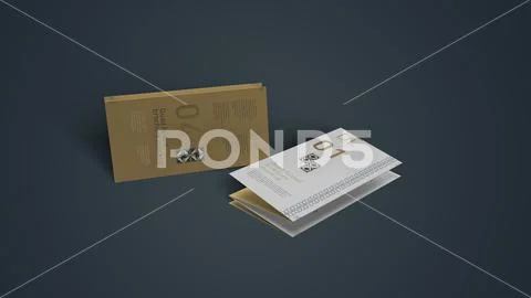 DL Quad Fold Brochure Mockup Modèle PSD