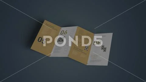DL Quad Fold Brochure Mockup PSD-Vorlage