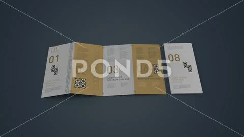 DL Quad Fold Brochure Mockup PSD Template