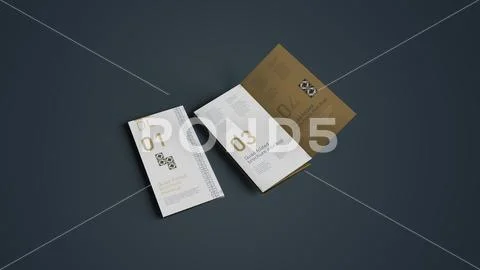DL Quad Fold Brochure Mockup PSD-Vorlage