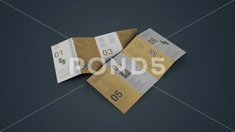 DL Quad Fold Brochure Mockup PSD Template