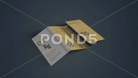 DL Quad Fold Brochure Mockup PSD 템플릿