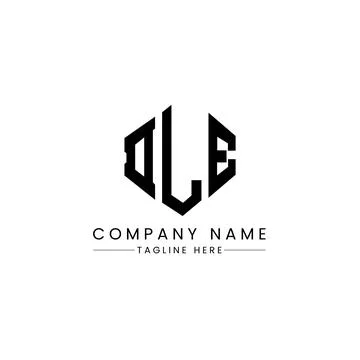 DLE letter logo design with polygon shape. DLE polygon and cube shape logo .. Stock Illustration