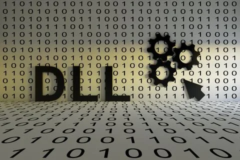 DLL concept text sunlight 3D illustration Stock Illustration