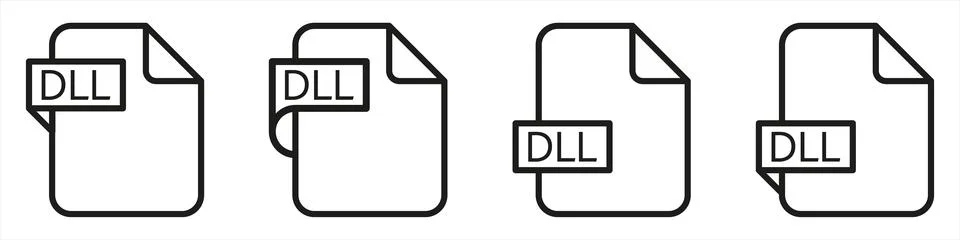 DLL file format document type colored icon. Stock Illustration