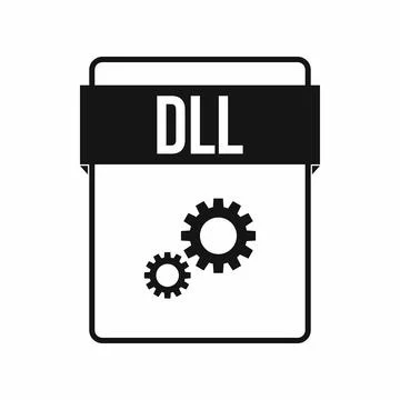 DLL file icon, simple style Stock Illustration