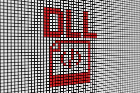 DLL text scoreboard blurred background 3d illustration Stock Illustration