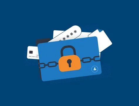 DLP - Data Loss Prevention cybersecurity data protection breach prevention Stock Illustration