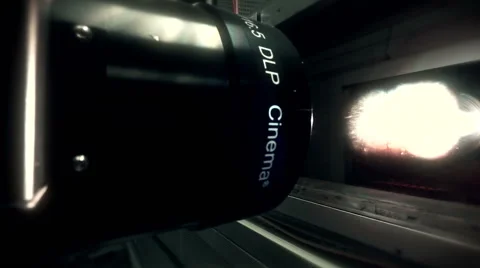 DLP Digital Cinema Lens projecting, new technology Stock Footage 41354548