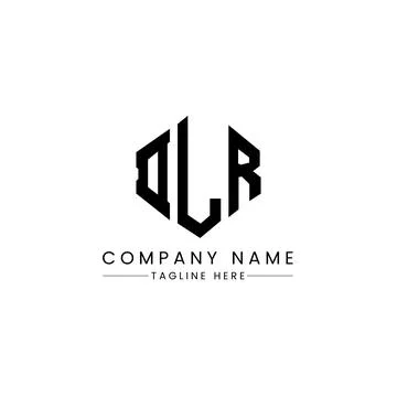 DLR letter logo design with polygon shape. DLR polygon and cube shape logo .. Stock Illustration