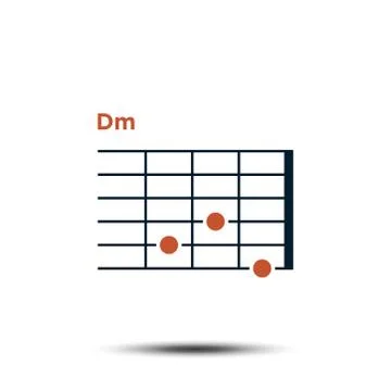 Dm, Basic Guitar Chord Chart Icon Vector Template イラスト素材